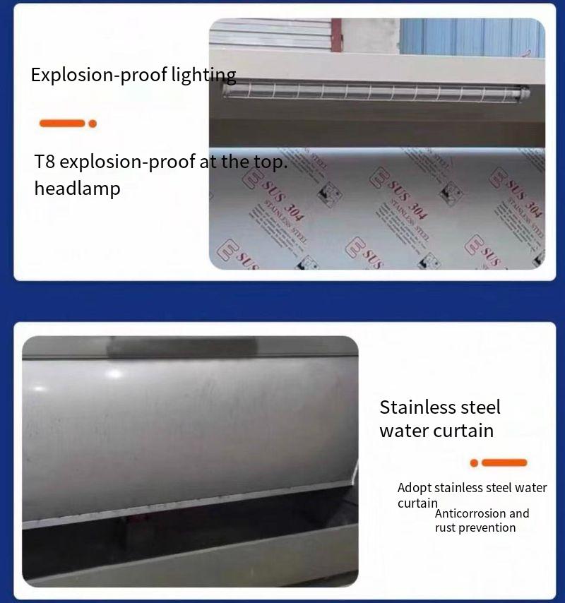 stainless steel paint mist water curtain cabinet