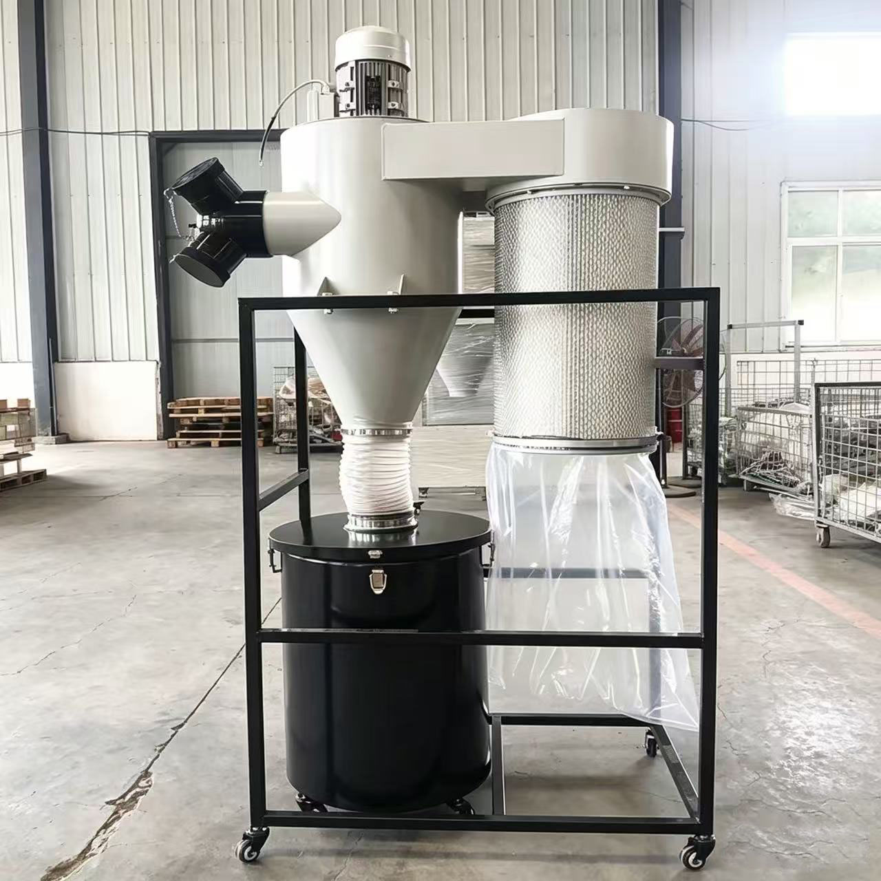 Portable industrial cyclone dust collector