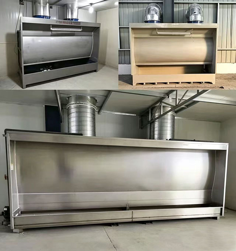stainless steel paint mist water curtain cabinet