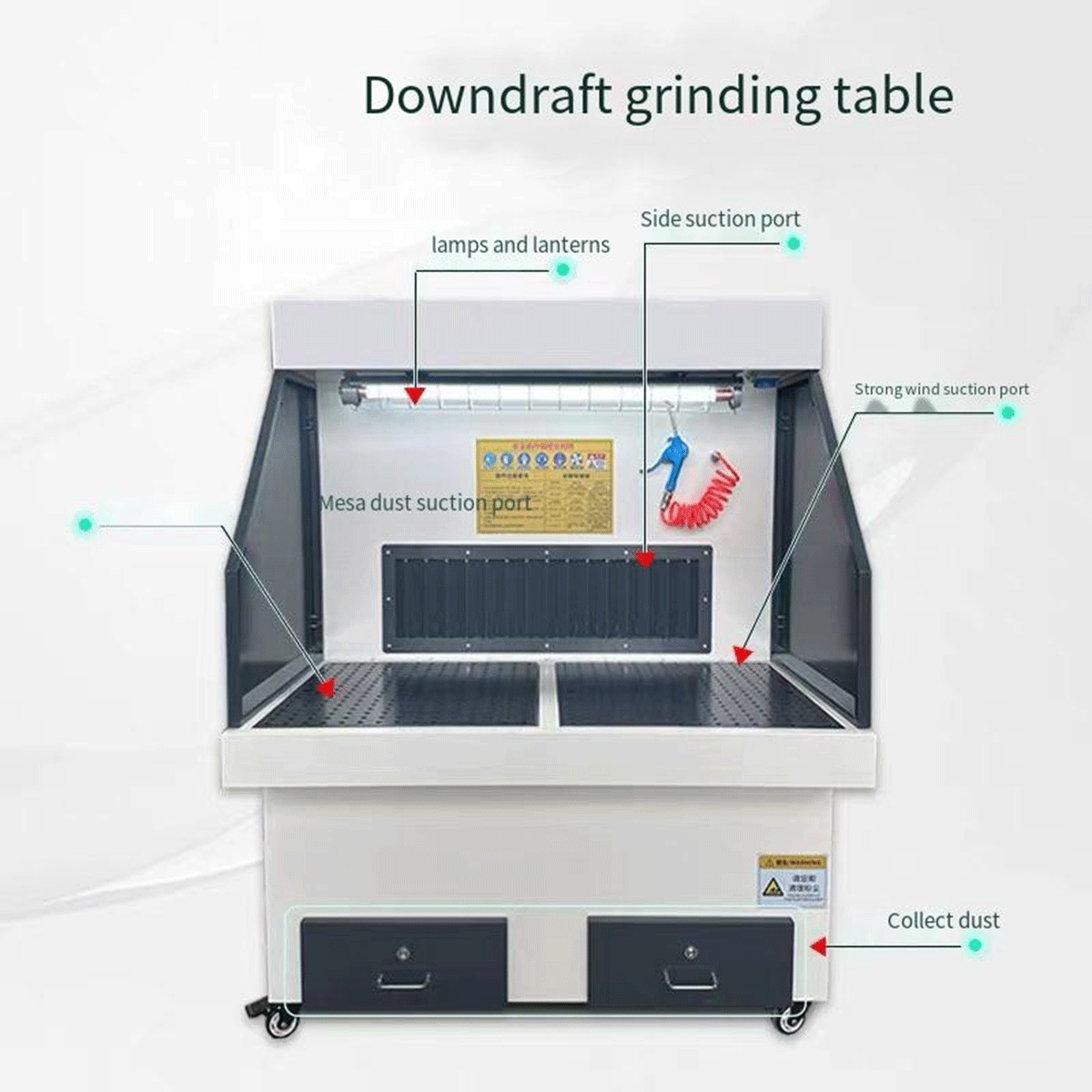 Under-suction grinding table