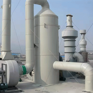 Rotary flow tray washing tower